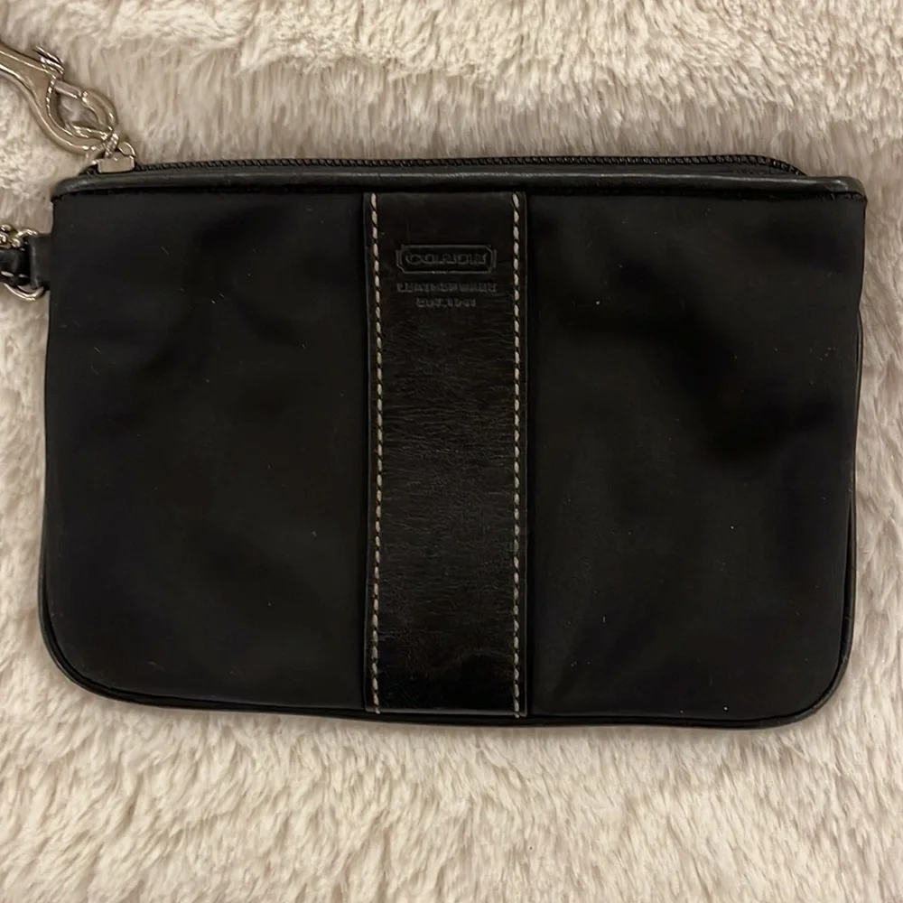 Coach Black Nylon Wristlet